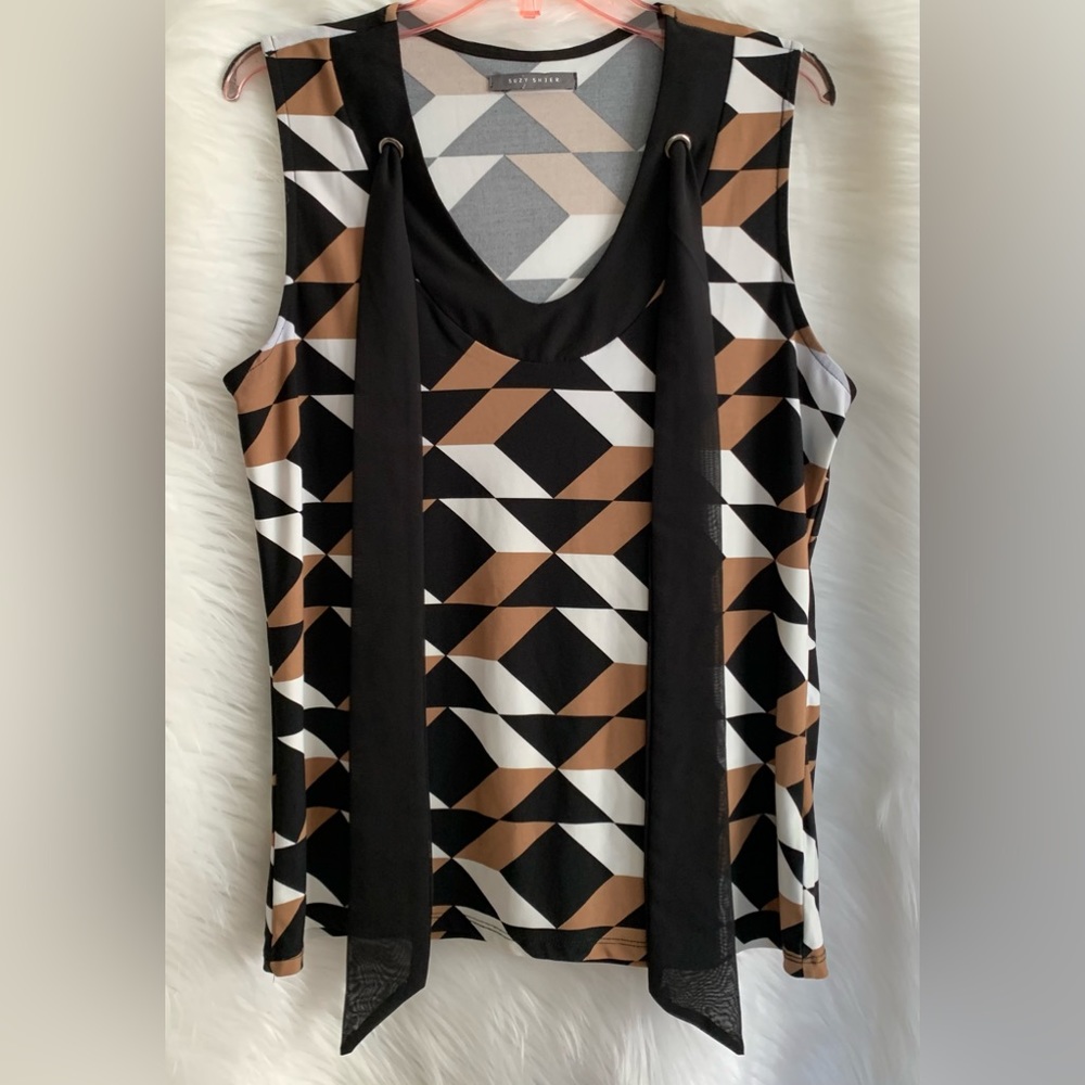 Suzy Shier Sleeveless blouse Multicolored Pattern Medium